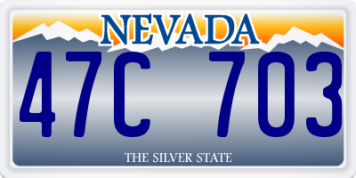 NV license plate 47C703