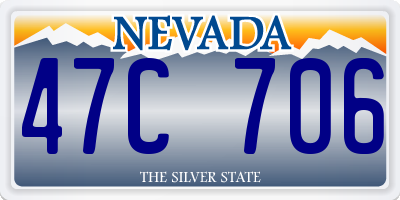 NV license plate 47C706