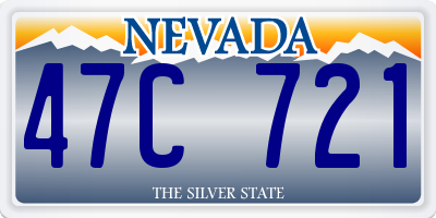 NV license plate 47C721