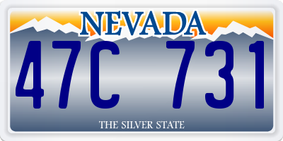 NV license plate 47C731