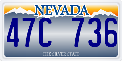 NV license plate 47C736