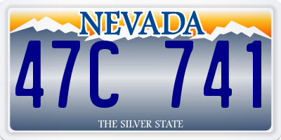 NV license plate 47C741