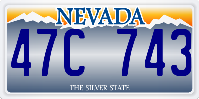 NV license plate 47C743