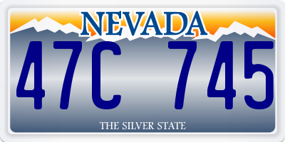 NV license plate 47C745