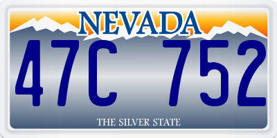 NV license plate 47C752