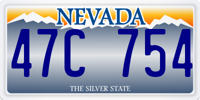 NV license plate 47C754
