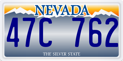 NV license plate 47C762