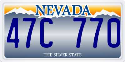 NV license plate 47C770