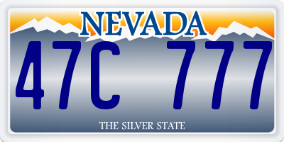 NV license plate 47C777
