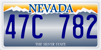 NV license plate 47C782