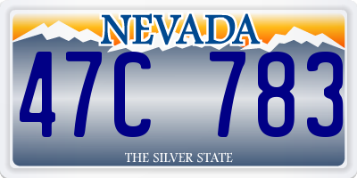 NV license plate 47C783