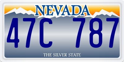 NV license plate 47C787