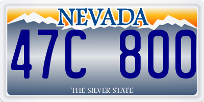 NV license plate 47C800