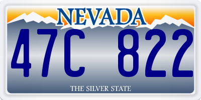 NV license plate 47C822
