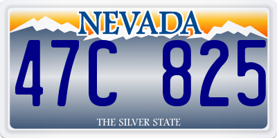 NV license plate 47C825