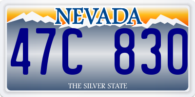NV license plate 47C830