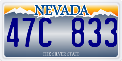 NV license plate 47C833