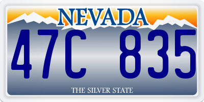 NV license plate 47C835