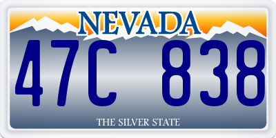 NV license plate 47C838