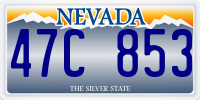 NV license plate 47C853