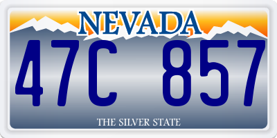 NV license plate 47C857