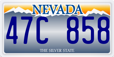 NV license plate 47C858