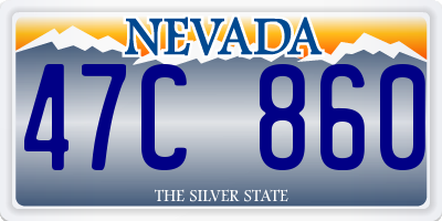 NV license plate 47C860