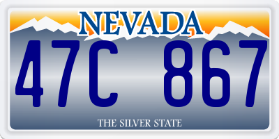 NV license plate 47C867