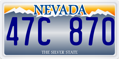 NV license plate 47C870