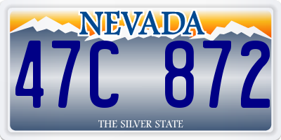 NV license plate 47C872