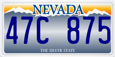 NV license plate 47C875