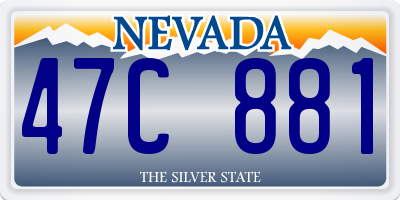 NV license plate 47C881