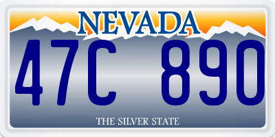 NV license plate 47C890