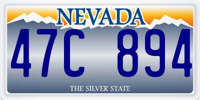NV license plate 47C894