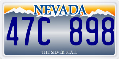 NV license plate 47C898