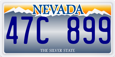 NV license plate 47C899