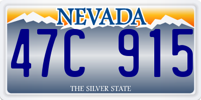 NV license plate 47C915