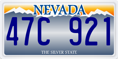 NV license plate 47C921