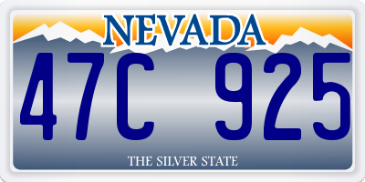 NV license plate 47C925