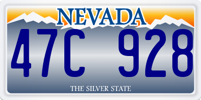 NV license plate 47C928