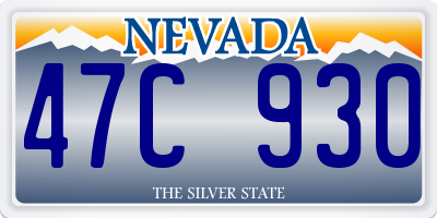 NV license plate 47C930