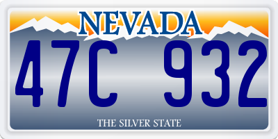 NV license plate 47C932
