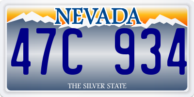 NV license plate 47C934