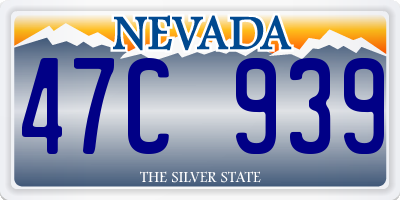NV license plate 47C939