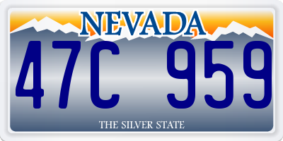 NV license plate 47C959