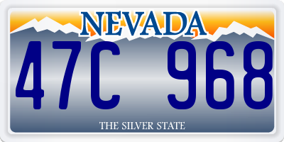 NV license plate 47C968