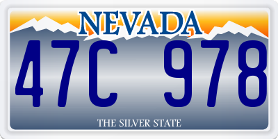 NV license plate 47C978