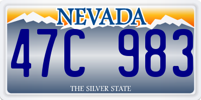 NV license plate 47C983