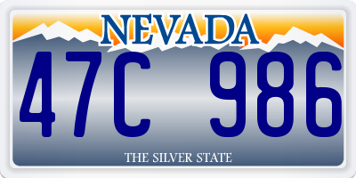 NV license plate 47C986