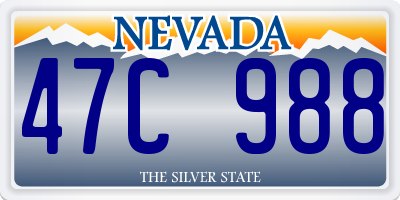 NV license plate 47C988